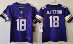 Youth Minnesota Vikings #18 Justin Jefferson Nike purple Alternate Vapor F.U.S.E. Limited Jersey 01