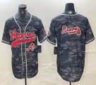 Nike Atlanta Braves blank grey camo MLB Baseball jerseys Joint name-BD 04