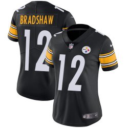 Women Pittsburgh Steelers Bradshaw #12 Nike black Color Rush Limited Jersey