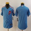 Youth Nike Philadelphia Phillies blank skyblue throwback majestaic baseball jersey