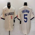 Dodgers #5 Freddie Freeman beige fashion majestic baseball jerseys 02