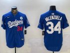 2024 MLB World Series Nike Los Angeles Dodgers #34 Fernando Valenzuela blue majestic baseball Jerseys -BD 03