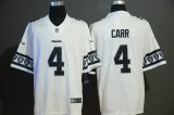 Nike Oakland Raiders #4 Derek Carr white Color Rush Limited Jersey with Sleeve label