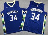 Youth Nike Milwaukee Bucks 34# Giannis Antetokounmpo blue nba basketball Jersey