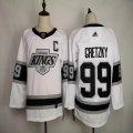 Adidas Los Angeles Kings 99# Wayne Gretzky white nhl jersey with C patch