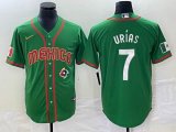 2023 World Cup Mexico #7 Julio Urias green red majestic baseball jerseys 101