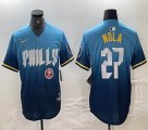 Nike Philadelphia Phillies #27 Nola skyblue majestic baseball jersey city version-BD 03