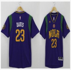 New Orleans Pelicans Anthony Davis #23 blue NBA shorts sleeves jersey