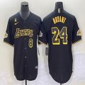 Nike Los Angeles Dodgers #8 and #24 Kobe Bryant black NBA and baseball Jerseys Joint name -BD 03