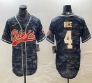 Nike Kansas City Chiefs #4 Rashee Rice gray camo baseball jerseys Joint name-BD