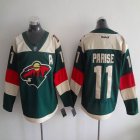 2015 Minnesota Wild #11 Zach Parise beige green ice hockey jersey