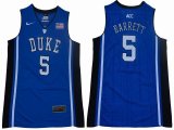 Duke Blue Devils #5 R.J. Barrett V Neck blue College Basketball Jersey-GLT