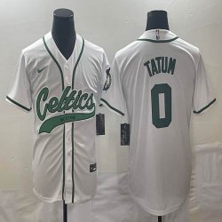 Nike Boston Celtics #0 Jayson Tatum white nba basketball jersey with short sleeves