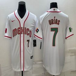 2023 World Cup Mexico #7 Julio Urias white majestic baseball jerseys 08