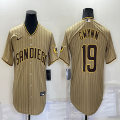 Nike San Diego Padres #19 Tony Gwynn beige baseball MLB jersey-BD