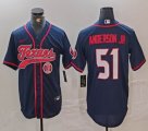 Houston Texans #51 Will Anderson Jr. dark blue baseball jersey Joint Name