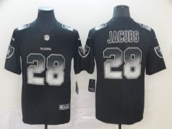 Oakland Raiders #28 Josh Jacobs Nike black Color Rush Limited Jersey Fireworks version