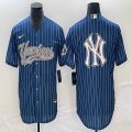 Nike New York Yankees blank blue majestic baseball jerseys big logo -BD 01