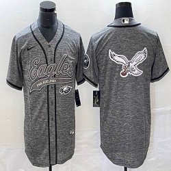 Nike Eagles blank Hemp grey baseball jerseys Joint name-BD 01