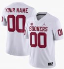 Custom Oklahoma Sooners white New College Football Jersey with jordan logo