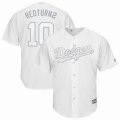 Los Angeles Dodgers #10 Redturn2 white majestic baseball jersey Nickname version