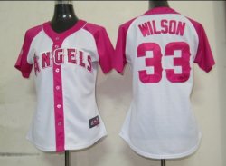 MLB Los Angeles Angels 33 Wilson Womens Pink Splash Fashion Jersey