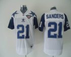 Dallas Cowboys 21# SANDERS Throwback White Jersey