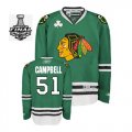 2013 NHL Stanley Cup Chicago Blackhawks #51 Brian Campbell Green Jersey