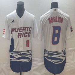 Puerto Rico #9 Baseball #8 Rosario White 2023 World Baseball Classic Replica Player Jersey