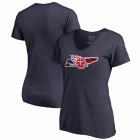 Tennessee Titans NFL Pro Line by Fanatics Branded Women's Banner State V-Neck T-Shirt â€“ Navy