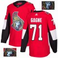 Custom Adidas Ottawa Senators #71 Gagne Red hockey jersey