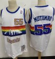 Denver Nuggets 55# Dikembe Mutombo white throwback nab Jerseys-LC