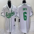 Nike Eagles #6 DeVonta Smith white baseball jerseys Joint name-BD 02