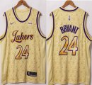 Nike Los Angeles Lakers #24 Kobe Bryant yellow nba basketball jersey-XD