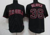 MLB Los Angeles Angels 36 Weaver Black Fashion Jerseys