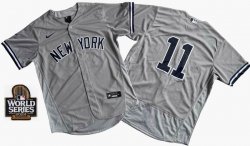 New York Yankees 11# Anthony Volpe Flexbase Nike Royal Gray Jersey