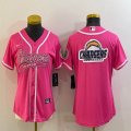 Women Nike San Diego Chargers pink baseball jerseys Joint name-BD 01