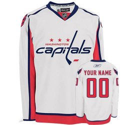 Reebok Washington Capitals Customized Authentic White Road Man NHL Jersey