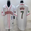 2023 World Cup Mexico #7 Julio Urias white majestic baseball jerseys 10