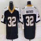 Nike New Orleans Saints #32 Tyrann Mathieu black white Color Rush Limited Jersey 03