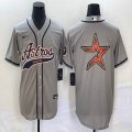 Nike Houston Astros blank gray majestic baseball jerseys Joint name -BD 05