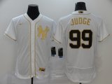 Nike New York Yankees #99 Aaron Judge White gold Flexbase Authentic Collection Jersey