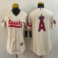 Youth Nike Los Angeles Angels blank beige majestic baseball-BD