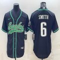 Nike Philadelphia Eagles #6 DeVonta Smith black baseball jerseys Joint name-BD