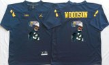 Michigan Wolverines #2 Charles Woodson Blue fashion college football jersey