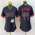 Women Nike Cincinnati Reds #44 Elly De La Cruz black majestic baseball city version -BD 06