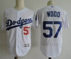 Los Angeles Dodgers #57 Wood white Flexbase Authentic Collection Jersey