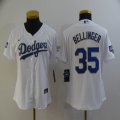 Custom Women Nike Los Angeles Dodgers 35 Cody Bellinger white majestic baseball jerseys 01