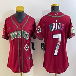 Women 2023 World Cup Mexico #7 Julio Urias red majestic baseball jerseys 30