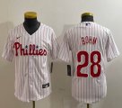 Youth Nike Philadelphia Phillies #28 Alec Bohm white majestic baseball jerseys